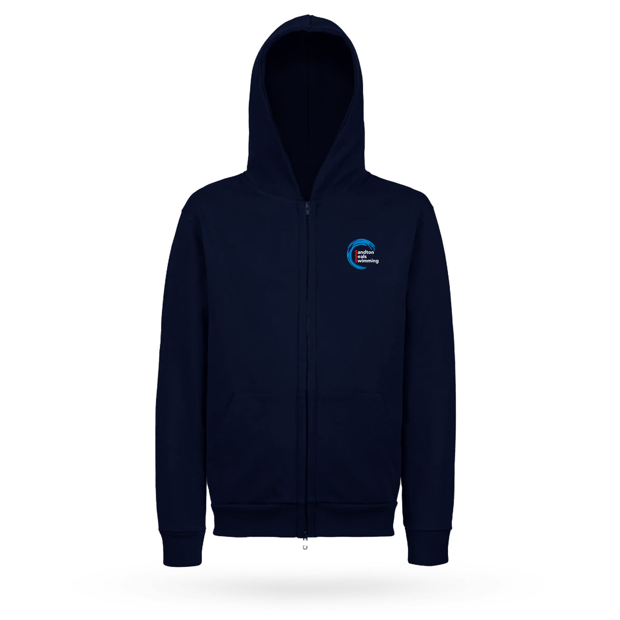 SSS Navy Full Zip Hooded Sweater with Kangaroo Pockets Ladies