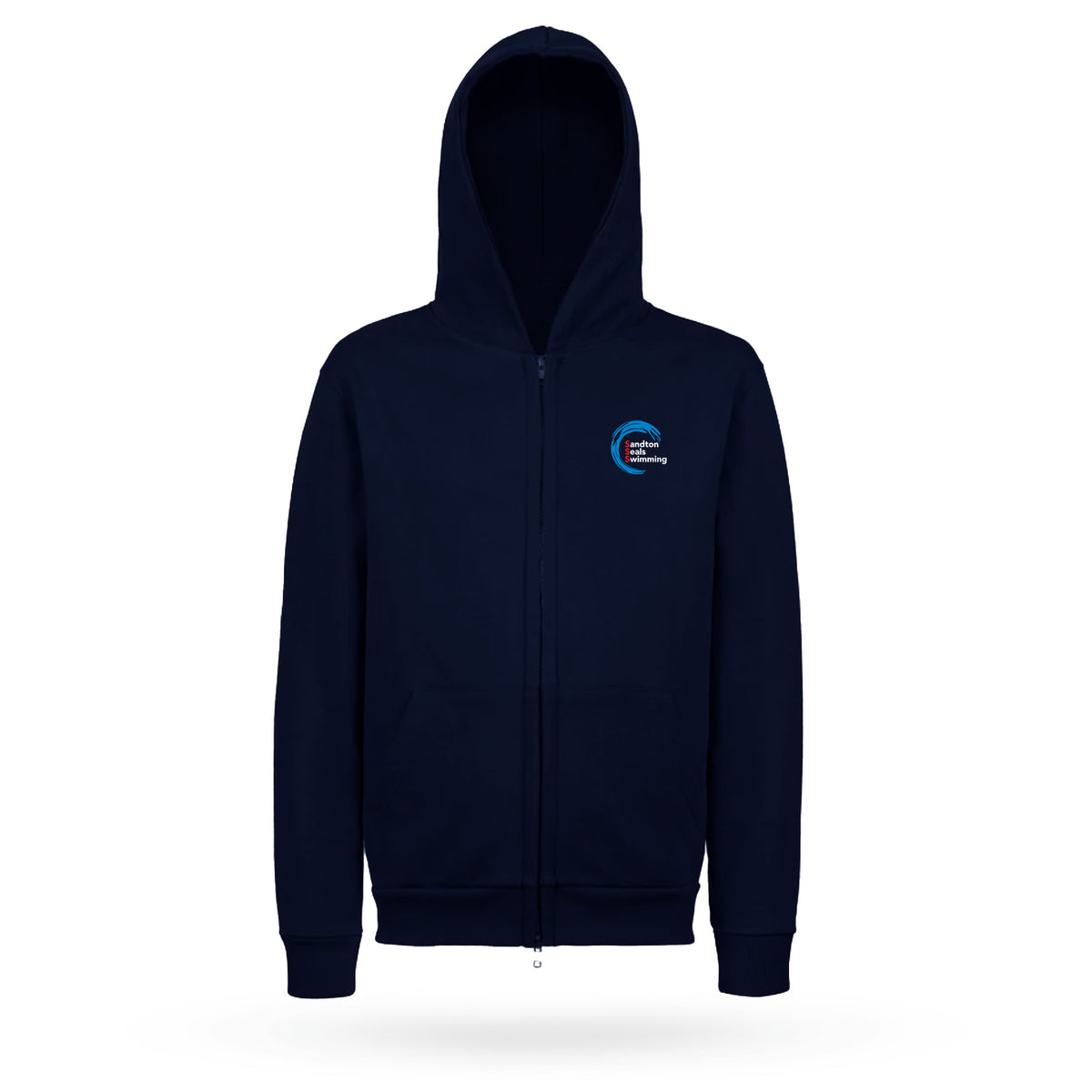 SSS Navy Full Zip Hooded Sweater with Kangaroo Pockets Mens